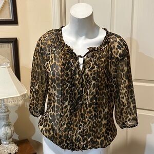 Express Cheetah Print Blouse. Medium.